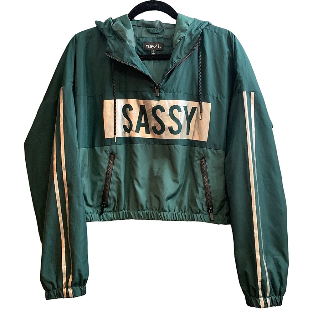 Pullover cropped windbreaker hoodie